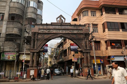 Thakurbari main gate, home of Rabindranath Tagore at Jorasanko, Kolkata, West Bengal, India