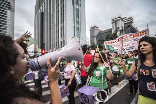 BRAZIL, Sao Paulo: Hundreds of people demonstrate for the impeachment of President Dilma Rousseff and early elections at Avenida Paulista in Sao Paulo, southern Brazil, on April 1, 2016. Brazilian President Dilma Rousseff is facing possible impeachment by Congress. The effort comes amid an angry public mood over the South American nation's worst recession in decades and a big bribery scandal at the state oil company Petrobras. 