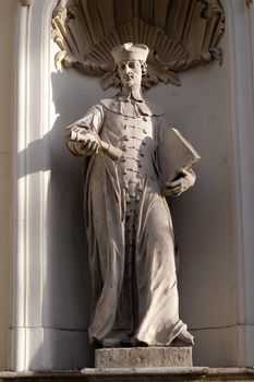 Saint John Sarkander on the portal of Parish Church of the Holy Blood in Graz, Styria, Austria