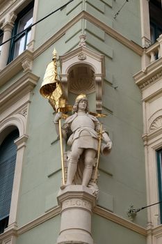 Saint Florian at the corner of Jungferngasse and Herrengasse, Graz, Styria, Austria