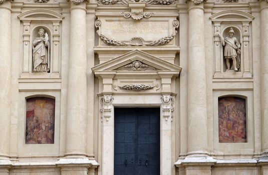 Portal of St. Catherine church and Mausoleum of Ferdinand II, Graz, Austria