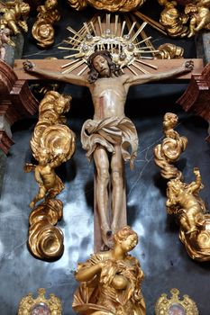 Altar of the Holy Cross, Barmherzigenkirche church in Graz, Styria, Austria
