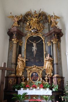 Altar of Holy Cross, Mariahilf church in Graz, Styria, Austria