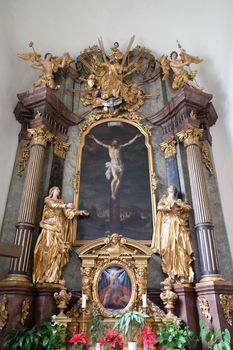 Altar of Holy Cross, Mariahilf church in Graz, Styria, Austria
