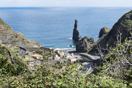 the north coastlime of Mdeira near Porto Moniz with the atlantic ocean