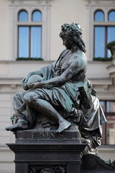 Archduke Johann Fountain, allegorical representation of the river Enns, Hauptplatz square, Graz, Styria, Austria