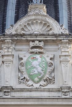 Graz coat of arms, facade detail Rathaus Town Hall, Graz, Styria, Austria