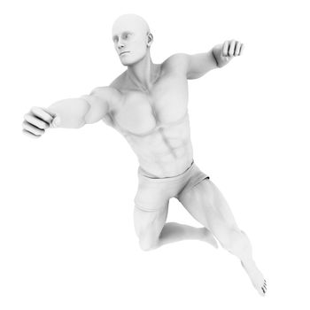 Superhero Pose With a Man in 3d Render Illustration