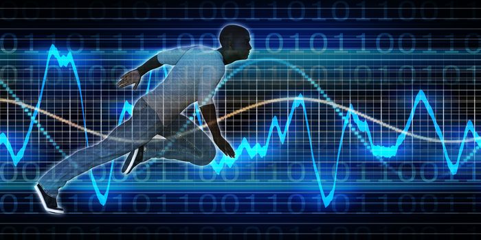 Successful Business with Black Man and Graph Background