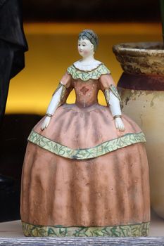 Old vintage doll in antique shop, Graz, Styria, Austria