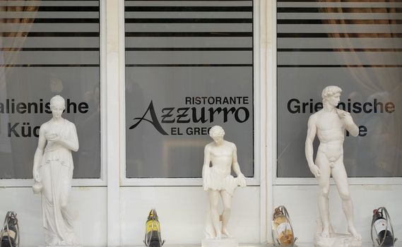 The showcase of Italian restaurants, Schmiedgasse, Graz, Styria, Austria
