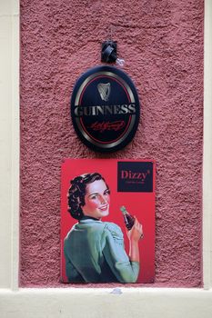 Dizzy bar and advertisement for Coca Cola in Graz, Styria, Austria