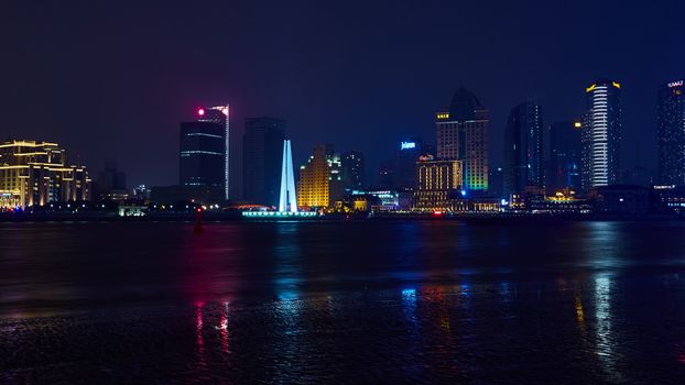 Shanghai, China - March 12, 2016: beautiful shanghai bund at night 