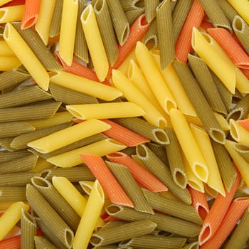 background of colored pasta