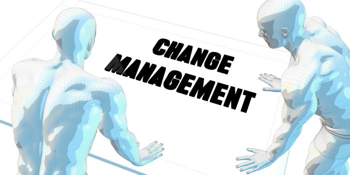 Change Management Discussion and Business Meeting Concept Art