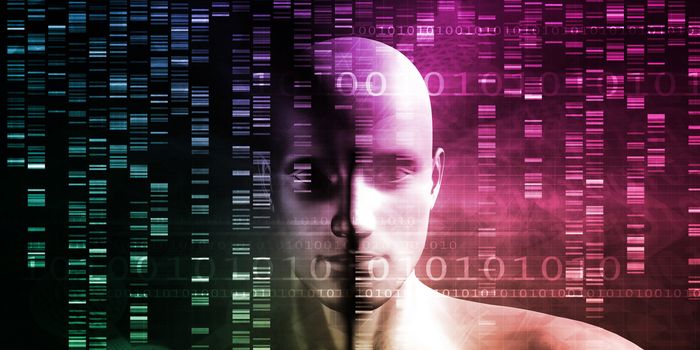 Medical Technology with Scientist Engineer on DNA Background