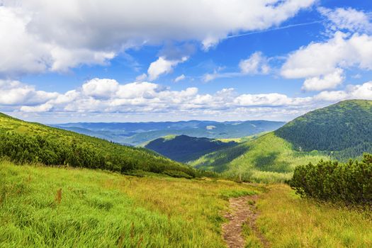 summer landscape of the Montenegrin ridge in Carpathians