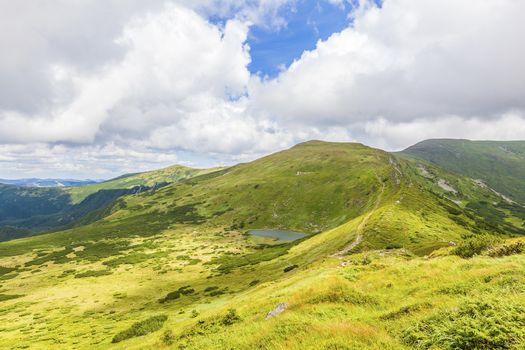 landscape of the Lake Nesamovyte in Carpathians