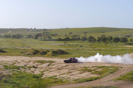 RC buggy in the desert, summer day
