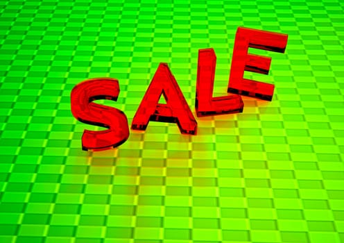 The dimensional word sale on a background. 3D illustration.