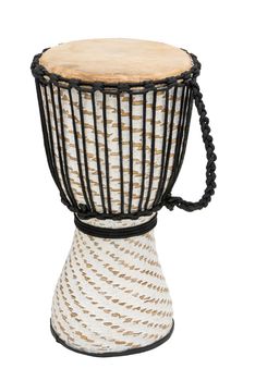 African Djembe Drum Isolated Over White Background