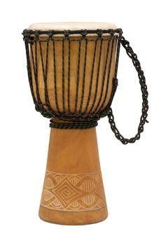 African Djembe Drum Isolated Over White Background