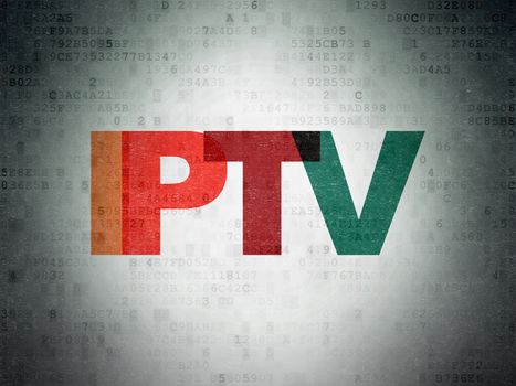 Web design concept: Painted multicolor text IPTV on Digital Paper background
