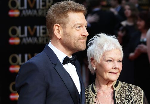 UK, London: Judi Dench and Kenneth Branagh hit the red carpet for the Olivier Awards at the Royal Opera House in London on April 3, 2016.