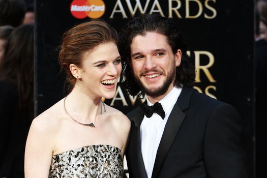 UK, London: Rose Leslie and Kit Harington hits the red carpet for the Olivier Awards at the Royal Opera House in London on April 3, 2016.