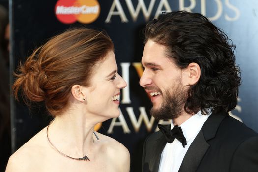 UK, London: Rose Leslie and Kit Harington hits the red carpet for the Olivier Awards at the Royal Opera House in London on April 3, 2016.