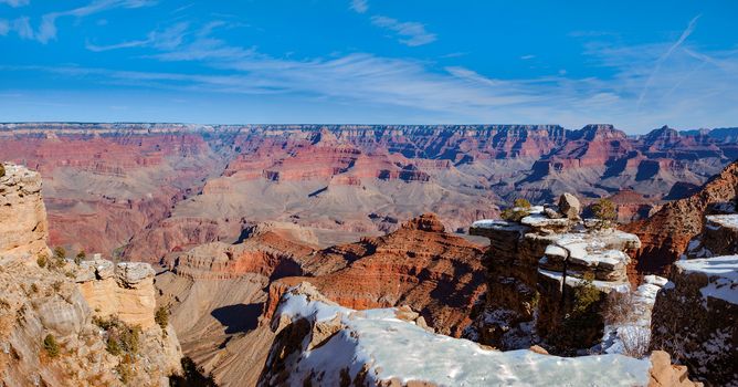 One part of the Grand Canyon seen from Grand Canyon Village in Arizona.