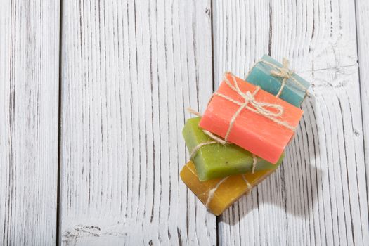 colorful natural herbal soaps