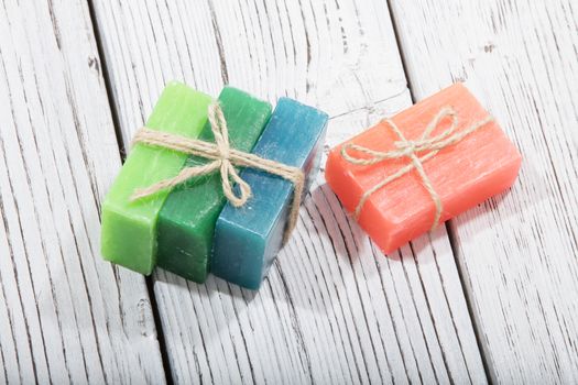 colorful natural herbal soaps