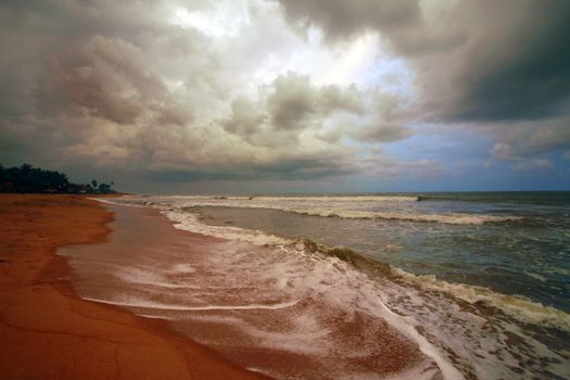 Beautiful sunset on the beach. Sri Lanka