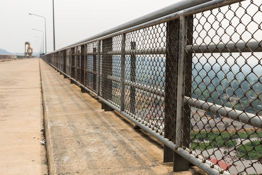 fence with a metal grid in perspective