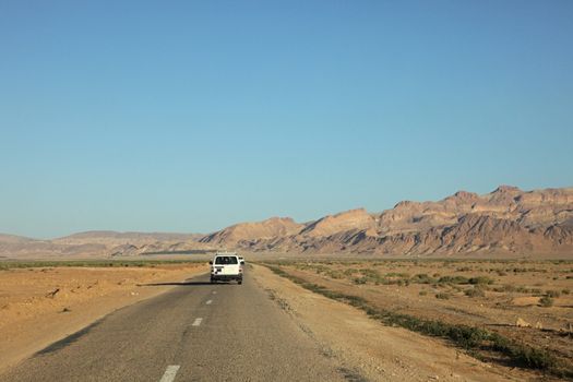 Car in desert