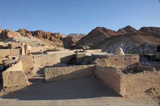 Ruins of mountain oasis Chebika at border of Sahara, Tunisia