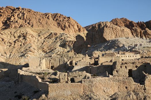 Ruins of mountain oasis Chebika at border of Sahara, Tunisia