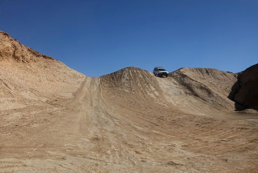 Car in desert