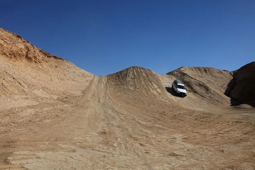 Car in desert