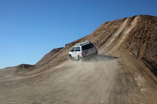 Car in desert
