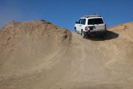 Car in desert