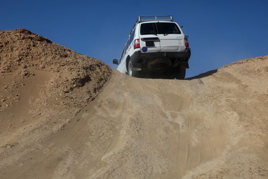 Car in desert
