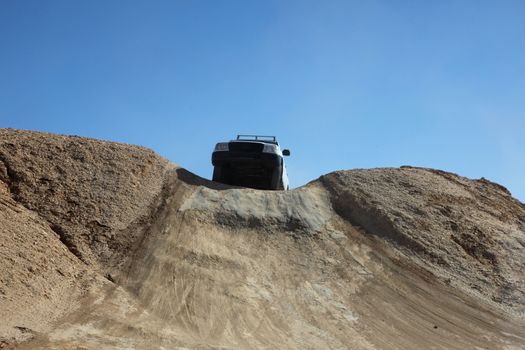 Car in desert
