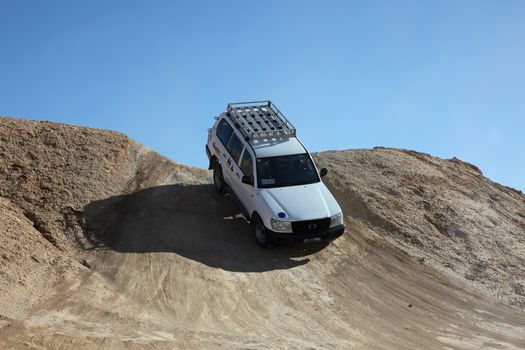 Car in desert