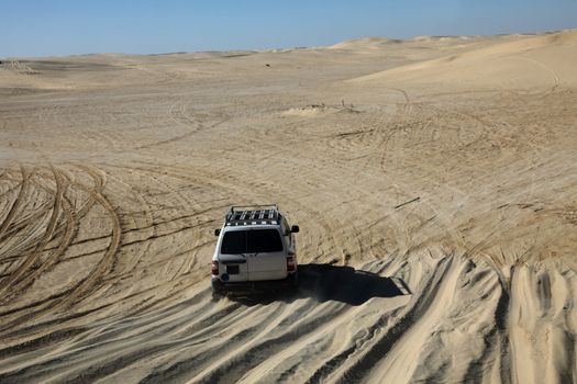 Car in desert