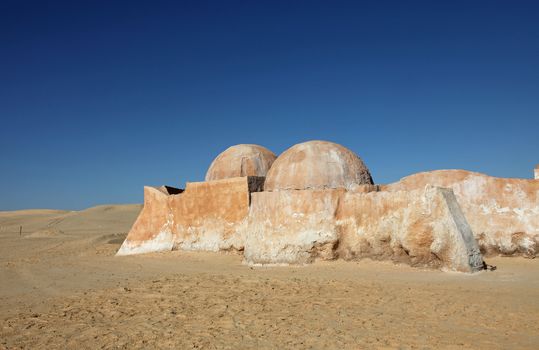 Abandoned decorations for shooting Star Wars movie