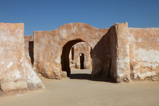 Abandoned decorations for shooting Star Wars movie