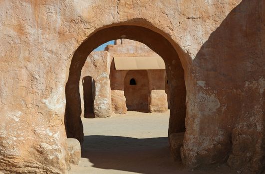 Abandoned decorations for shooting Star Wars movie