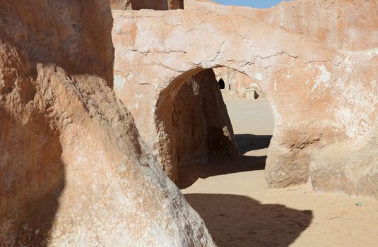 Abandoned decorations for shooting Star Wars movie